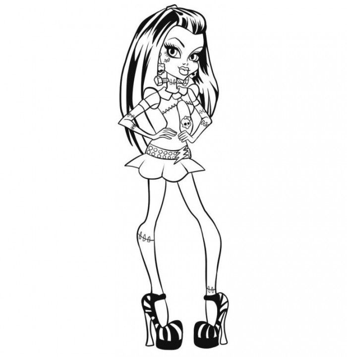 Monster High Doll Coloring Page : Printable Coloring Book Sheet 