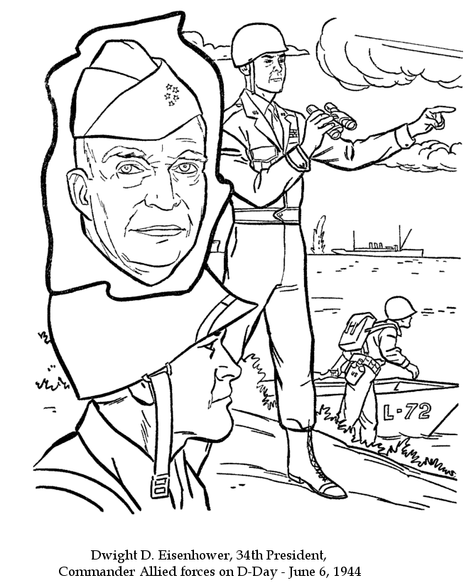 Veterans Day Coloring Pages - General Eisenhower - European 