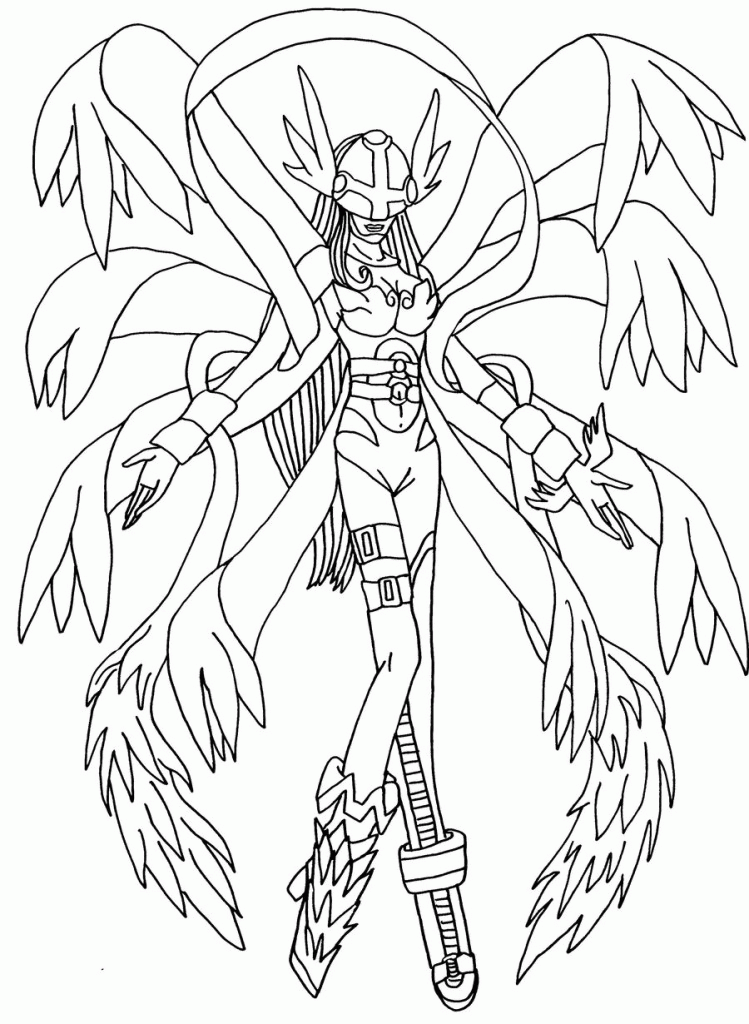 Funny: Online Bw Angewomon By Elfkena Dqoon Coloring Books Picture 