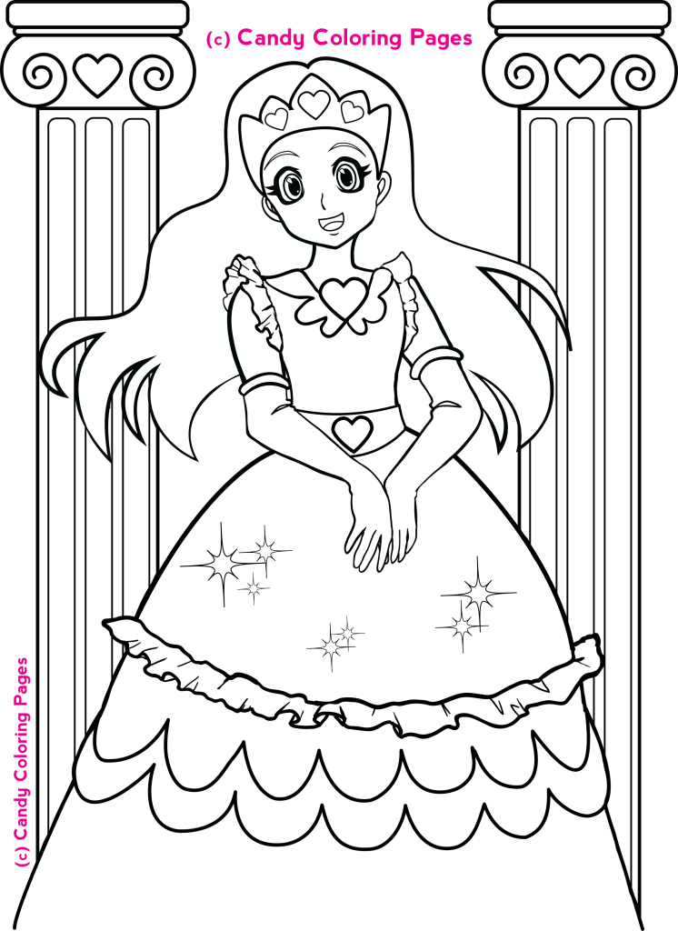 printable coloring page girl heart holidays valentines