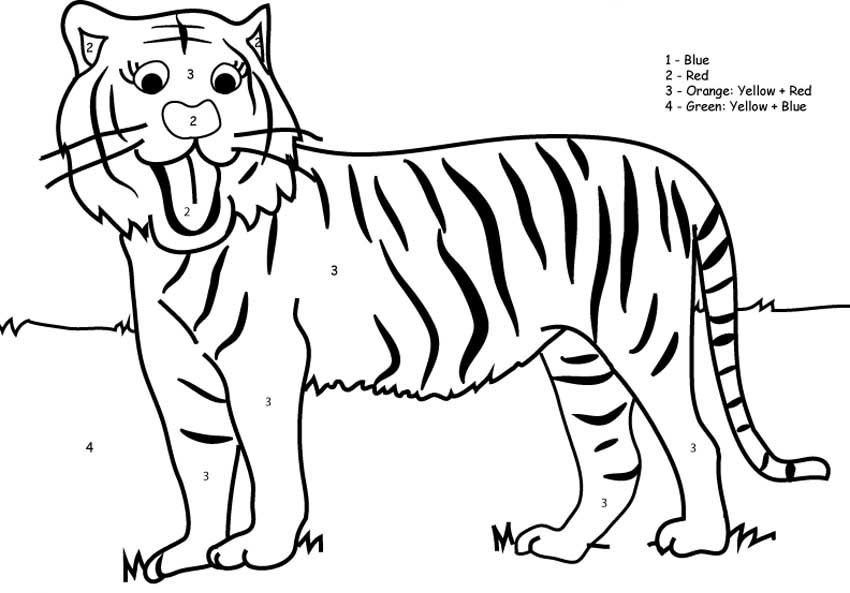 tiger coloring by number - games the sun | games site flash games 