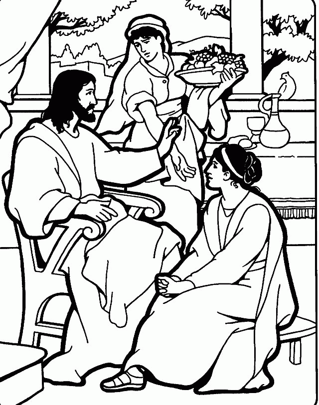 Mary Visits Elizabeth Coloring Page - Coloring Home