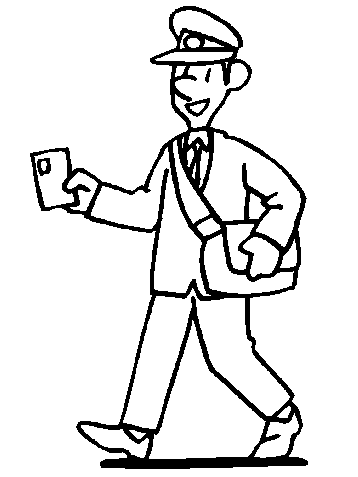 mail person Colouring Pages