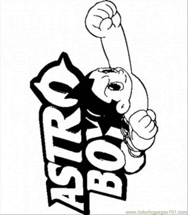 Coloring Pages Astro Boy Is Flying (Cartoons > Others) - free 
