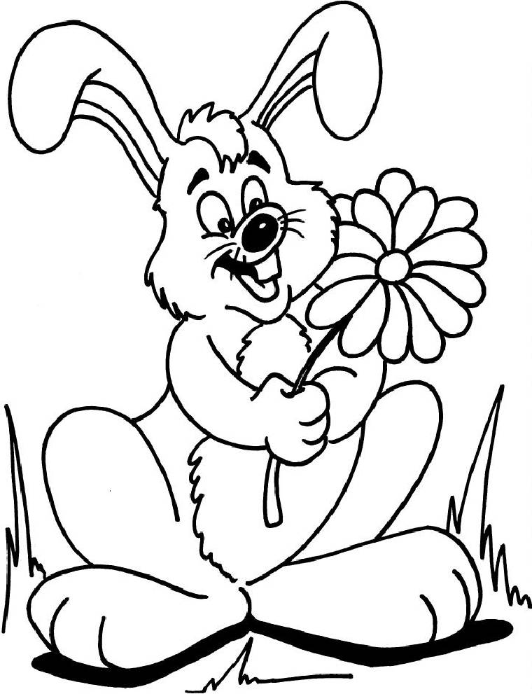 easter bunny coloring sheet | Coloring Picture HD For Kids 