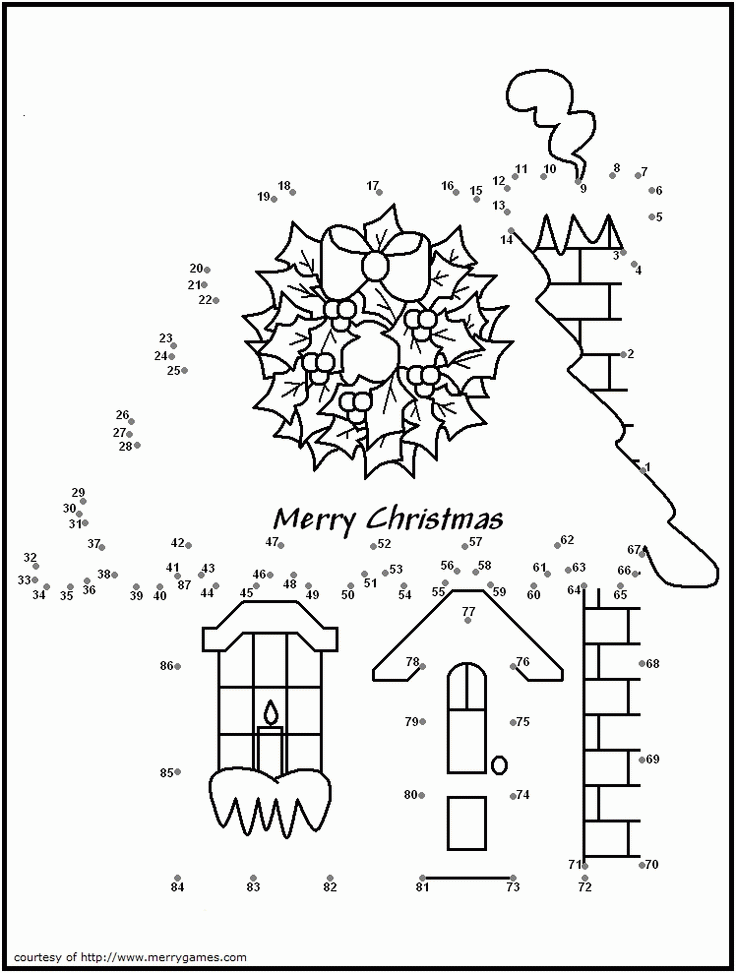 christmas house dot to dot | Puzzles