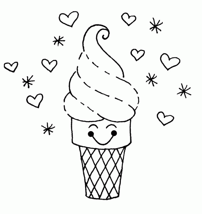 Print Image For Ice Cream Coloring Pages