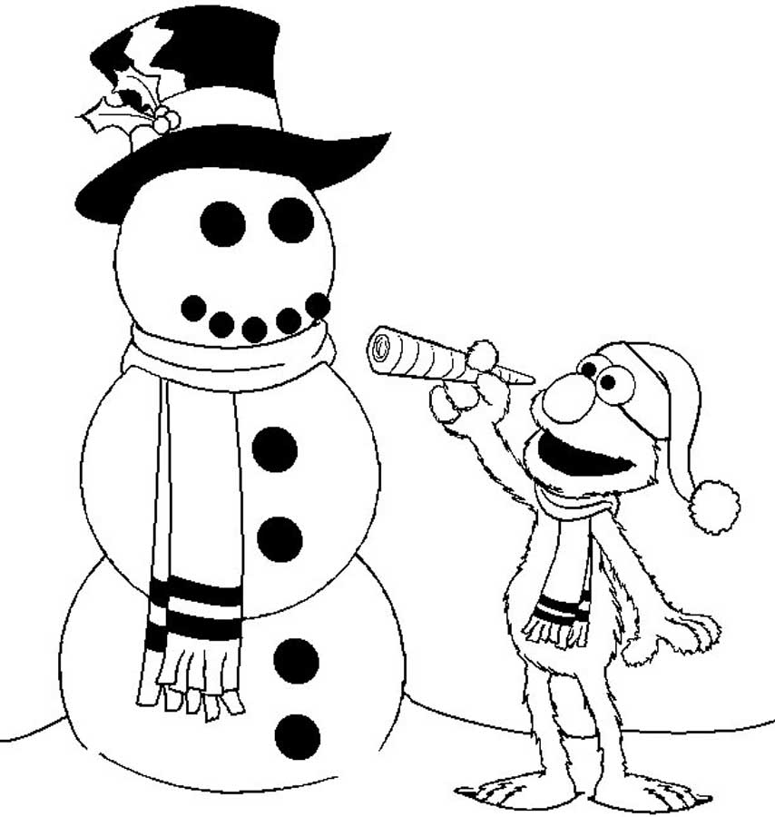 elmo snowman christmas picture coloring sheets 30 - games the sun 