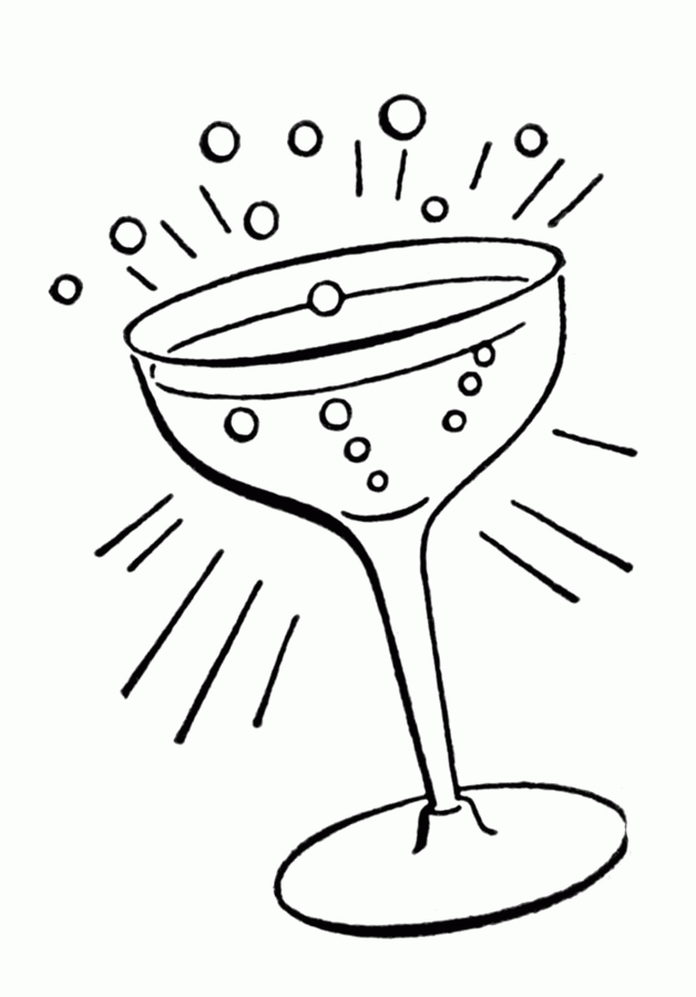 Retro Line Drawings - Cocktail Glass - The Graphics Fairy