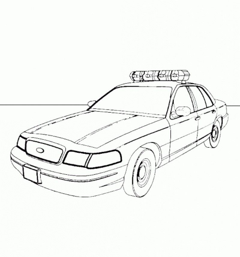 Police Car In Use Arrest Criminals Coloring Page - Kids Colouring 