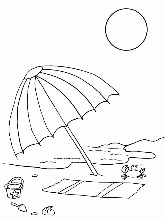 Beach Umbrella Coloring Page | Color On Pages: Coloring Pages for Kids