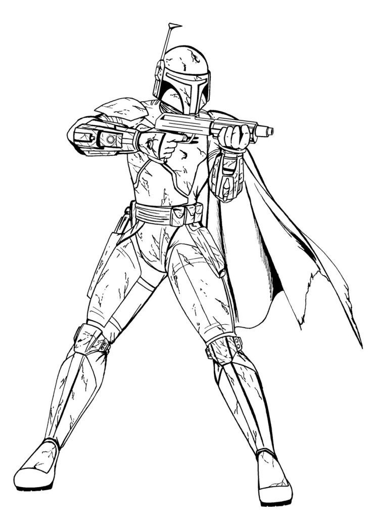 Image of Boba Fett to print and color | Free coloring pages for kids