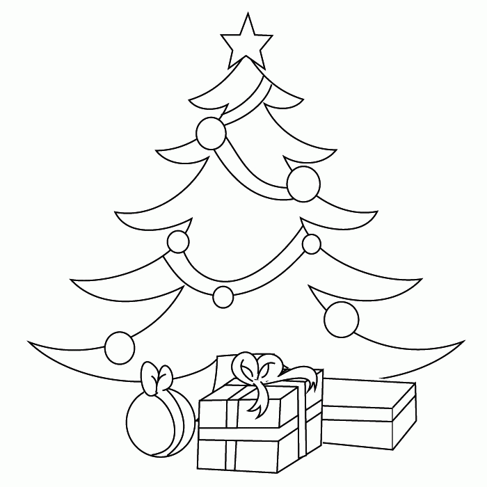 christmas tree coloring page ready to be printed