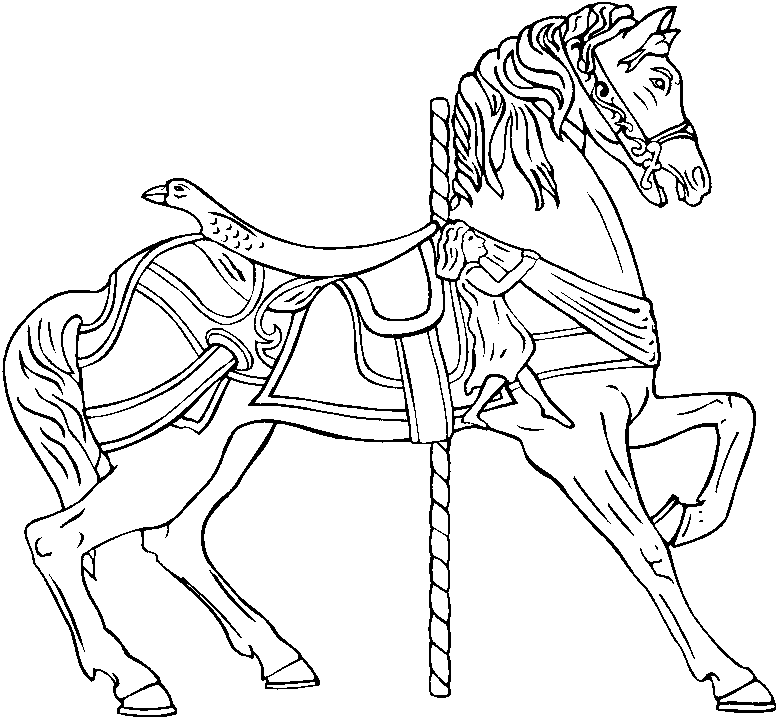 carousel horses coloring pages | Printable Coloring Pages For Kids 
