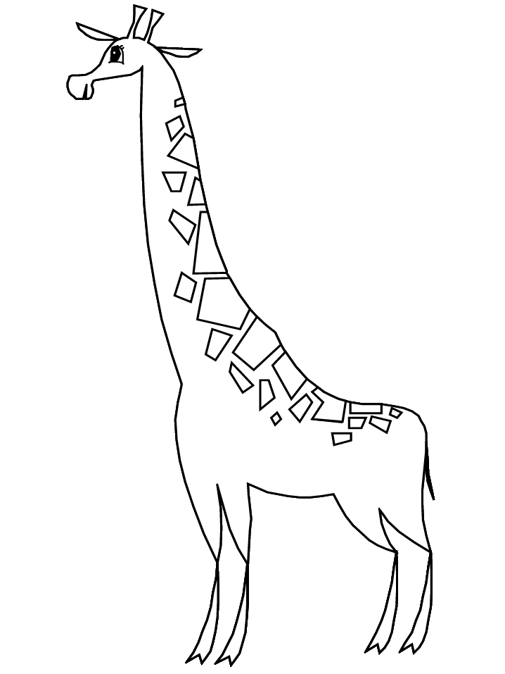 Giraffe 5 Animals Coloring Pages & Coloring Book