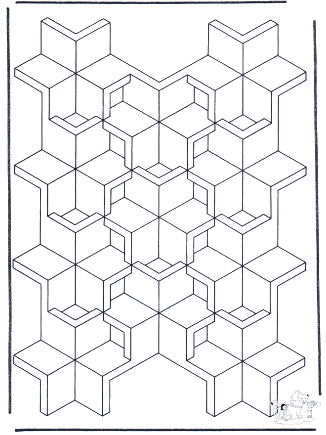 Geometric shapes 7 - Art coloring pages