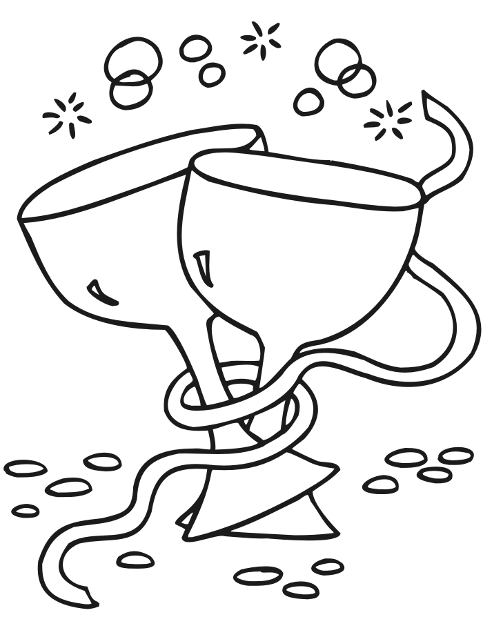 new years eve coloring page of wine glasses