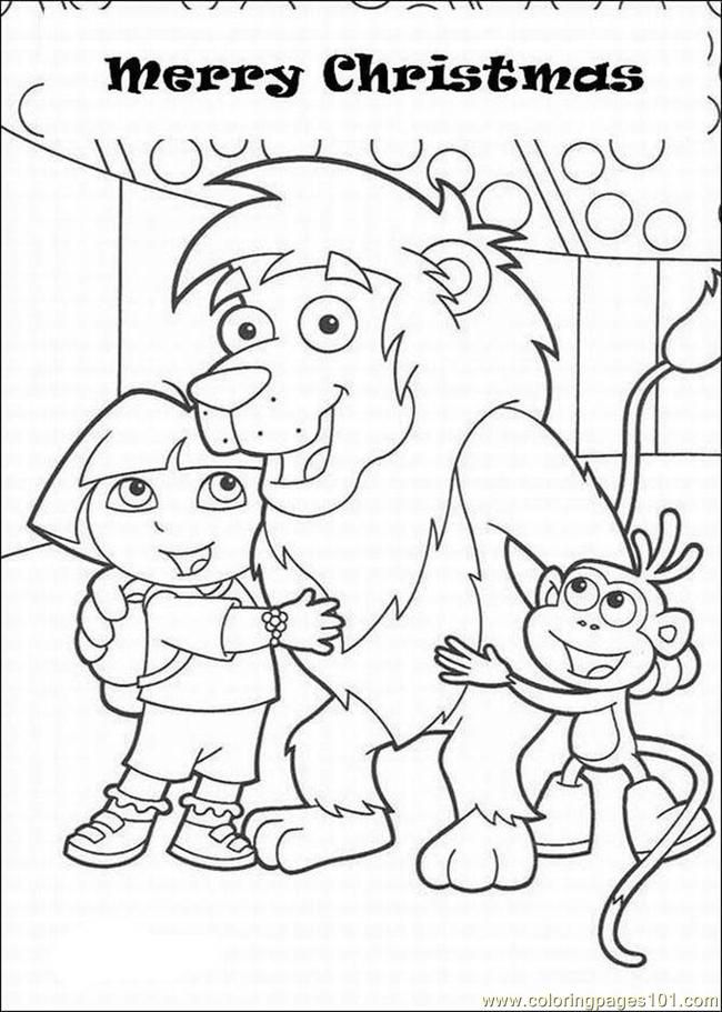 Coloring Pages Christmas Coloring Pages Lrg (Cartoons > Dora the 