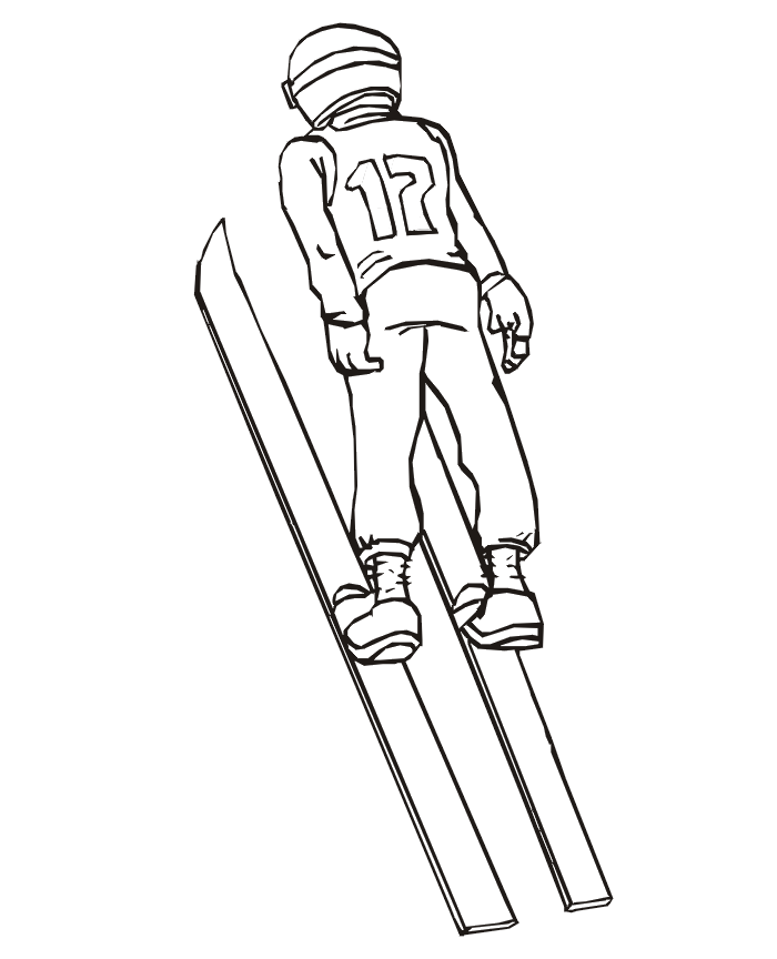 Winter Olympics Coloring Page | Ski jump #