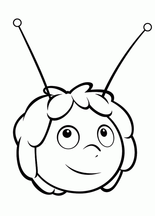Maya The Bee Coloring Pages : Face A Maya The Bee Coloring Page 