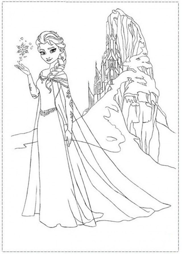 Download Elsa And Her Ice Castle Frozen Coloring Pages Printable 