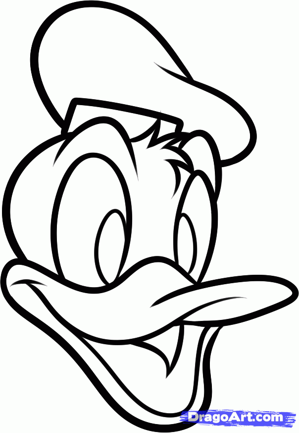 How To Draw Donald Duck Easy, Step By Step, Disney Characters - Coloring  Home