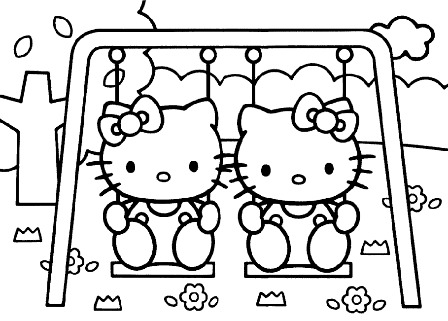 hello kitty colouring pages for kids