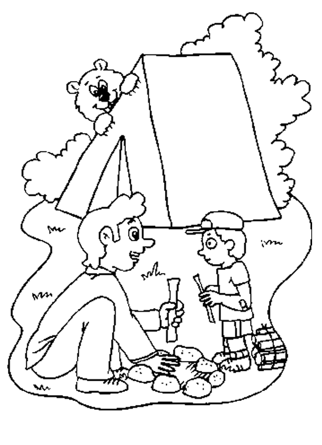 Camping Theme Coloring Pages