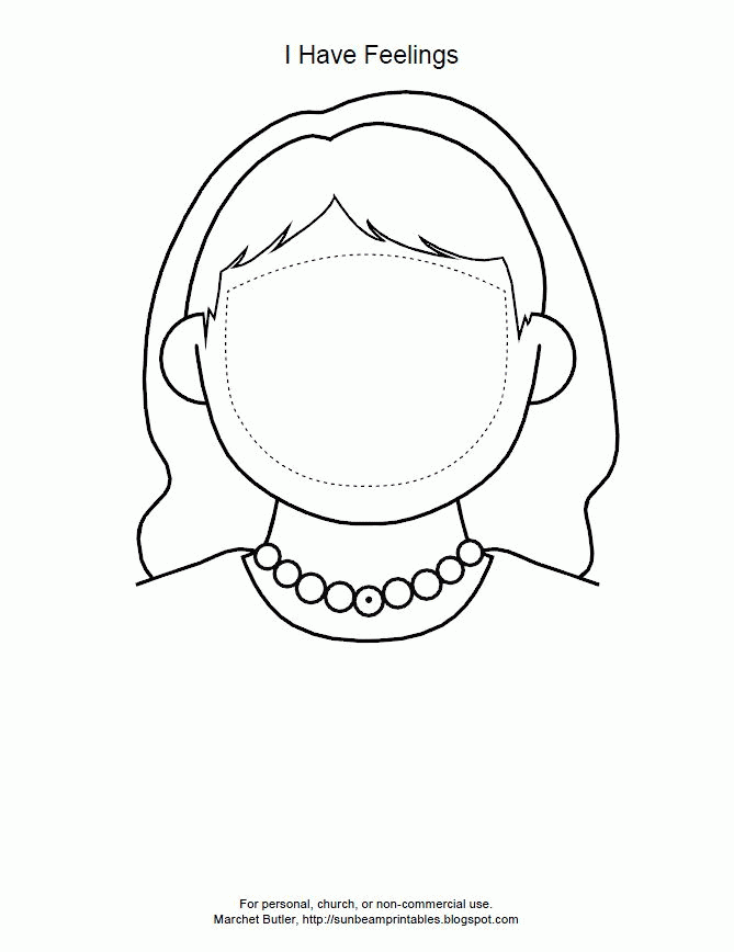 Girl Face Outline Template Images & Pictures - Becuo