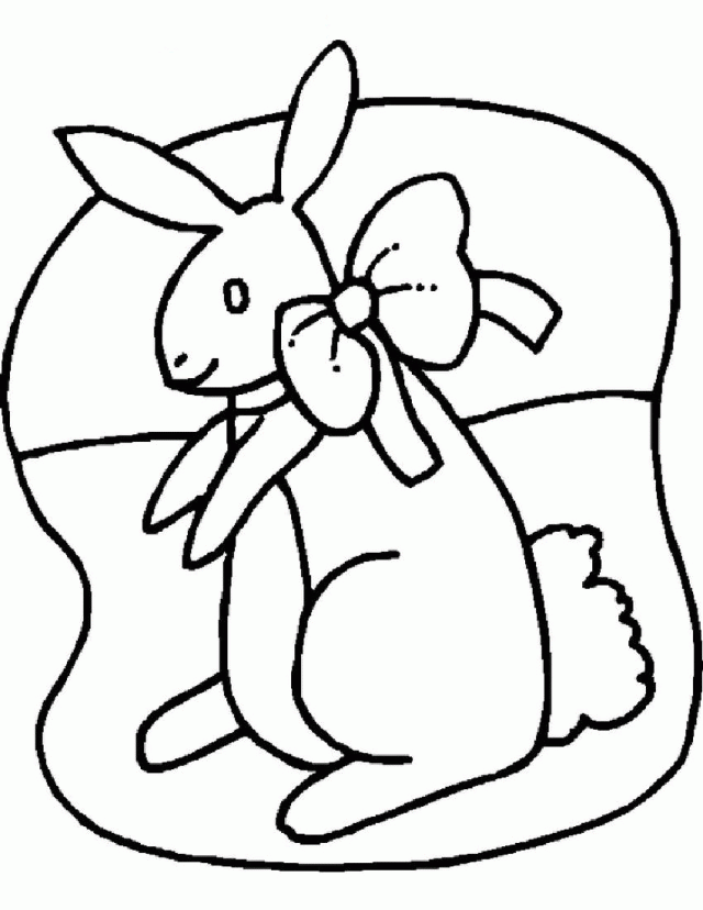Printable Bunny With Bow Coloring Pages Ideas | ViolasGallery.