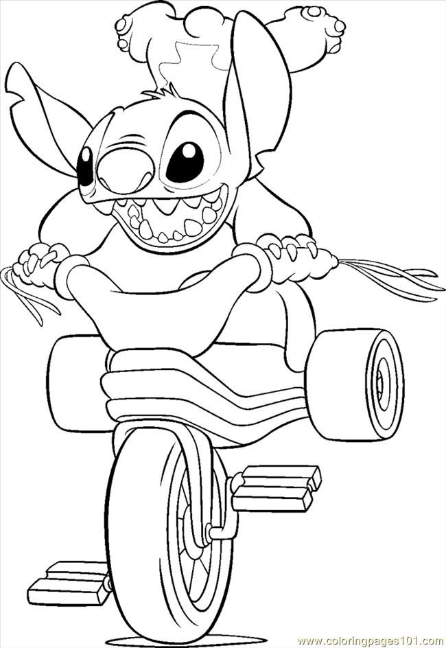 Coloring Pages Stitch Bike (Transport > Bikes) - free printable 