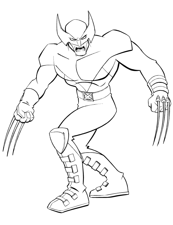 Superhero X Men Wolverine Coloring Page | coloring pages