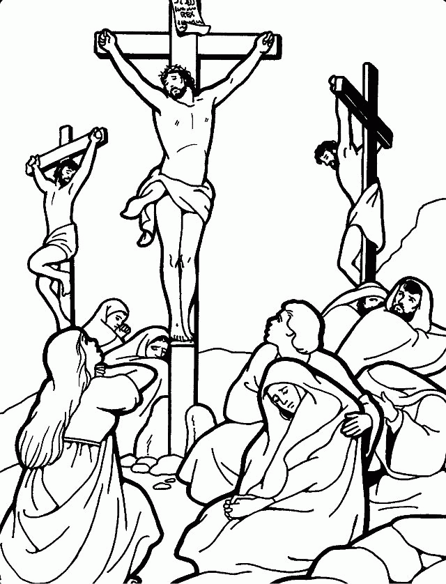 Jesus Buried Colouring Pages