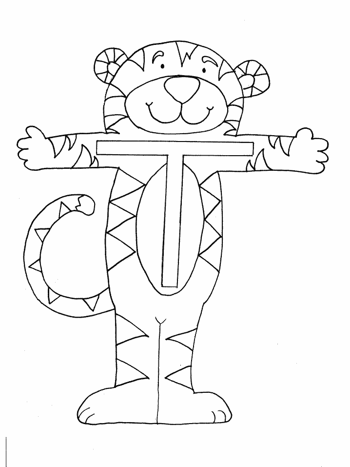 Alphabet T Colouring Page - Colouring Pages Online Australia