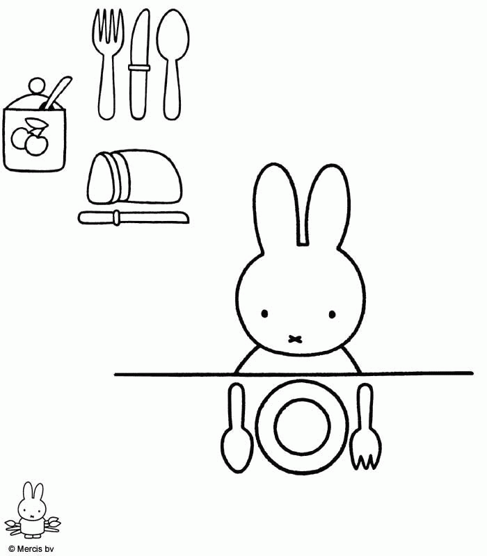 Miffy Colouring Pages Cake Ideas and Designs