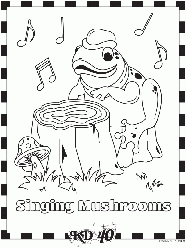 Singing Mushroom Coloring Sheets Kings Dominion Virginia 231357 
