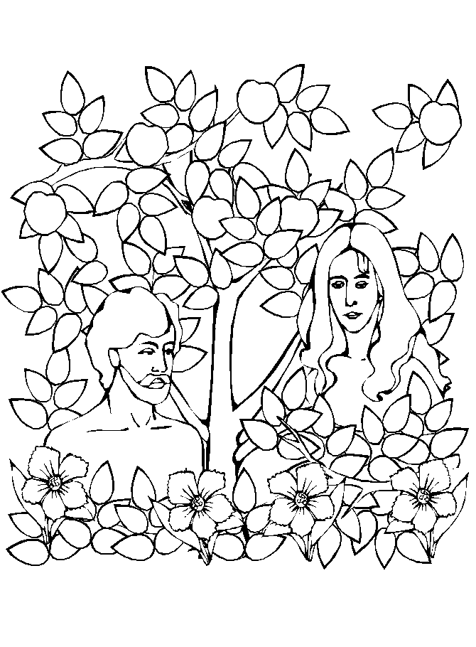 Adam and Eve Coloring Page | Rocky Mount Preschool Kids Church