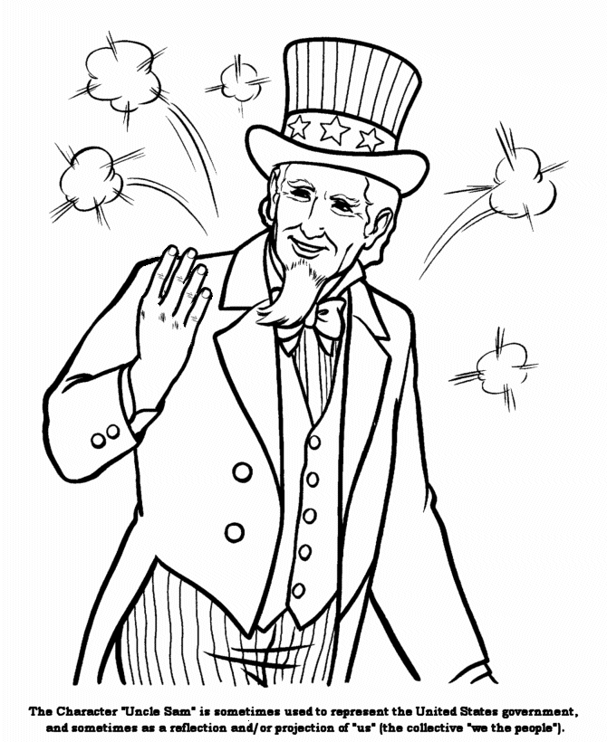 USA-Printables: Uncle Sam coloring page - American Symbols - US is 