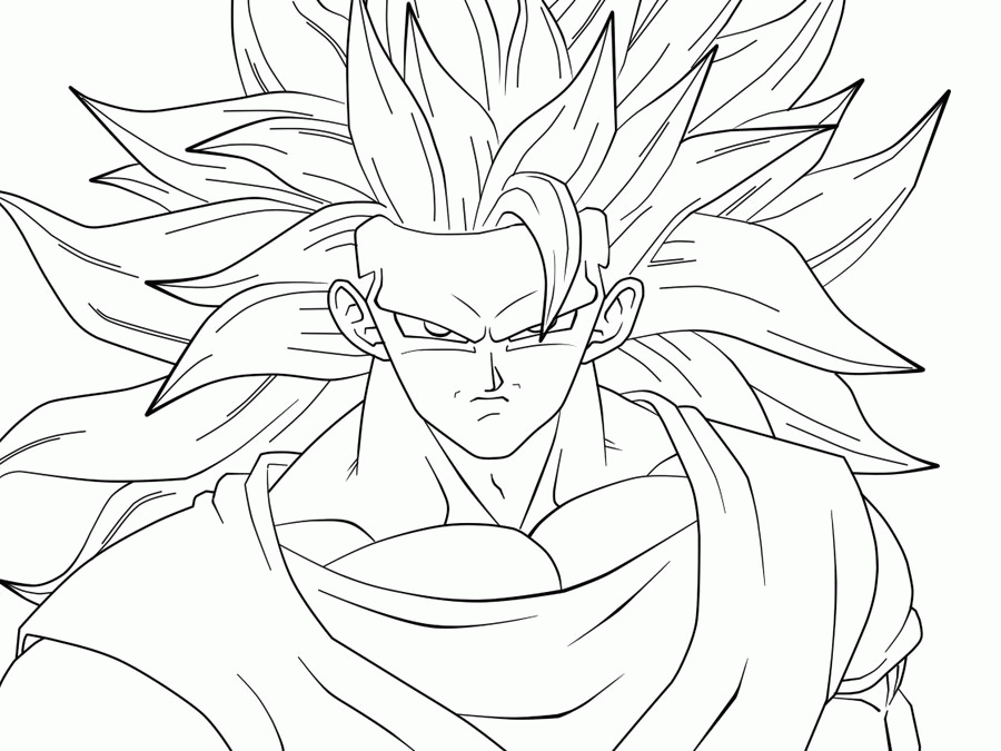 an supersan supersaiyan 2 Colouring Pages