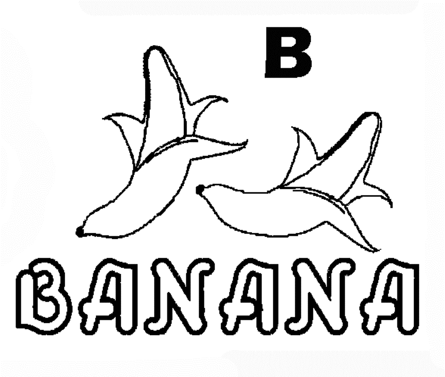 Download Alphabet Coloring Pages Banana In B Color Or Print 