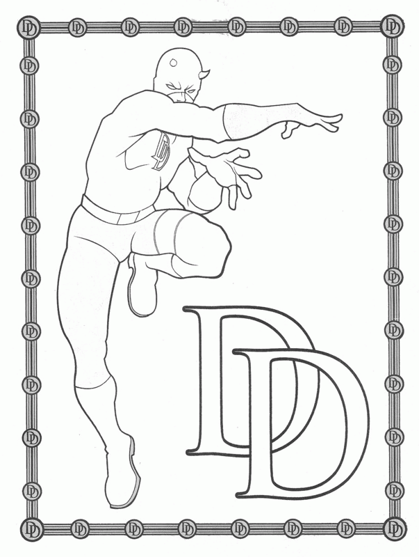 D for daredevil coloring pages for kids | Great Coloring Pages