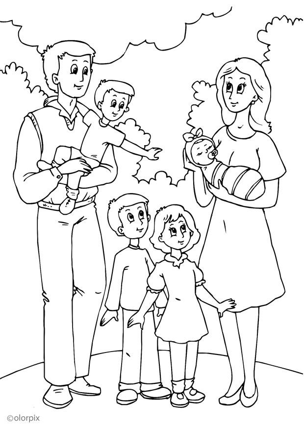 Coloring page 5. father's new family - img 25991.