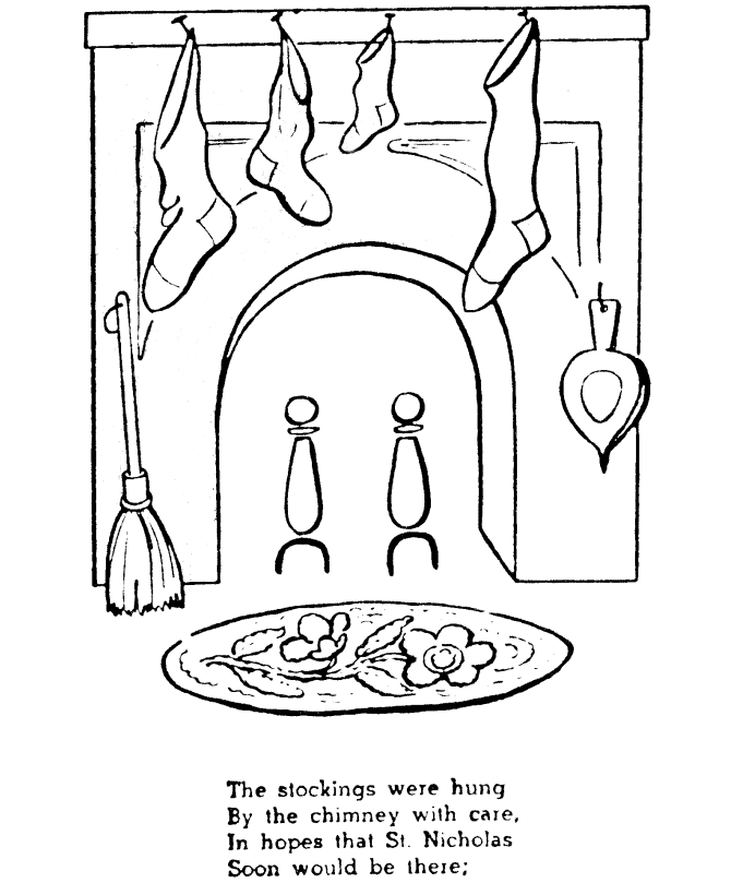 night before christmas Colouring Pages (page 3)