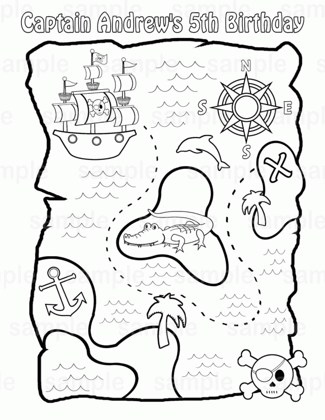 Personalized Printable Pirate Treasure Map By SugarPieStudio 