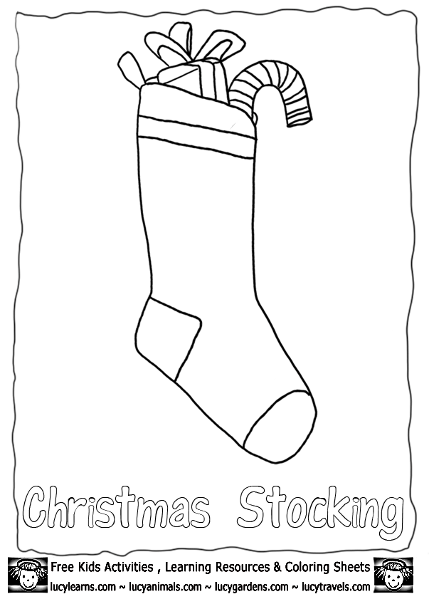 Christmas Stocking Template Coloring Page,Lucy's Printable Xmas 