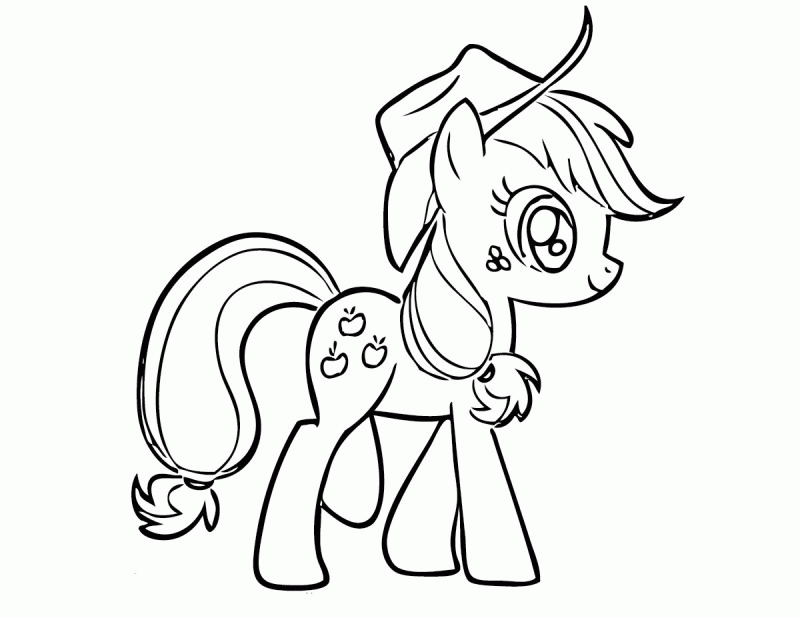 My Little Pony Applejack Tersenyum Coloring Page - Kids Colouring 
