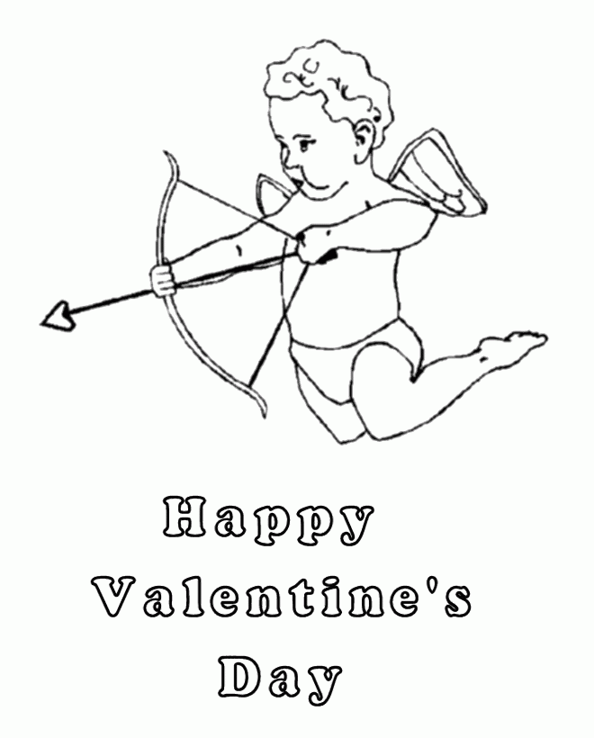 Angel Happy Valentines Day Coloring Pages - Valentines Cartoon 