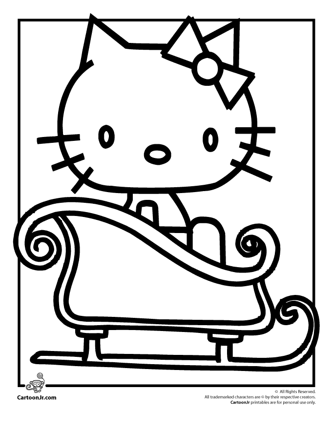 kitty christmas coloring pages hello page