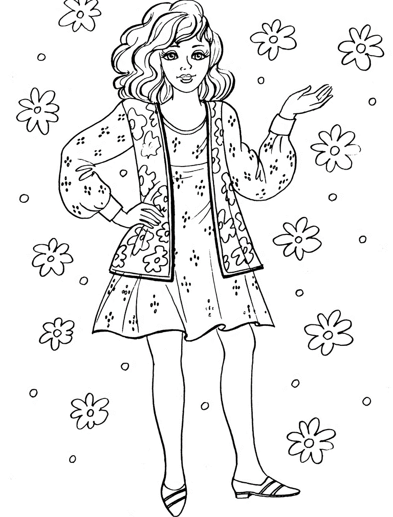 Free games for kids » Fashionable girls coloring pages 20