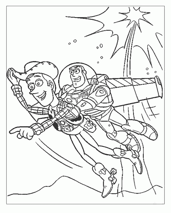 Toy Story : Toy Story Woody And Buzz Lightyear Coloring Page 